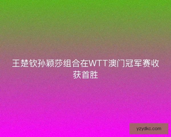 王楚钦孙颖莎组合在WTT澳门冠军赛收获首胜