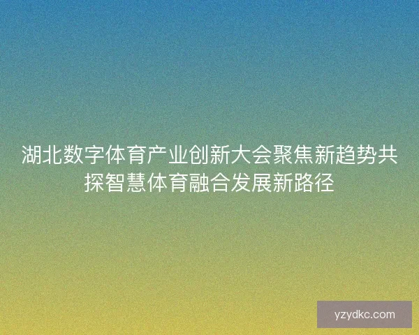 湖北数字体育产业创新大会聚焦新趋势共探智慧体育融合发展新路径